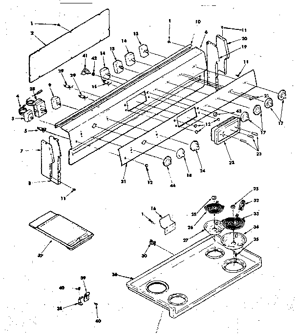 Backguard and cooktop assembly