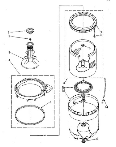 Agitator, basket and tub