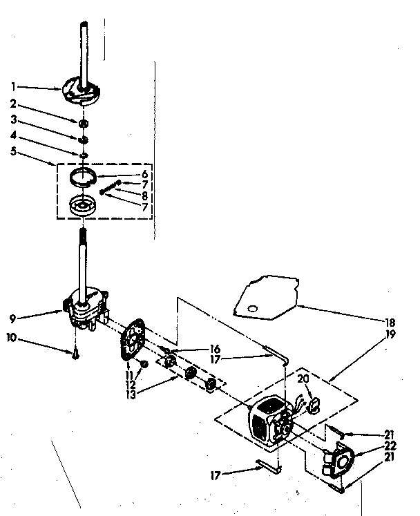 BRAKE, CLUTCH, GEARCASE, MOTOR AND PUMP