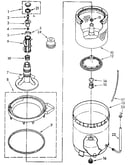 Agitator, basket and tub