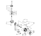 Kenmore 11082477300 brake, clutch, gearcase, motor and pump diagram