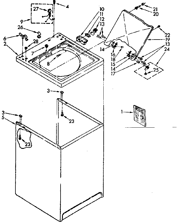 Top and cabinet parts