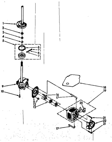 Brake, clutch, gearcase, motor and pump parts