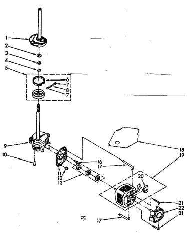 Brake, clutch, gearcase, motor and pump parts