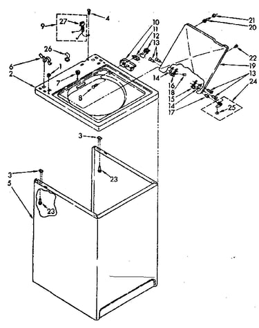 Top and cabinet parts