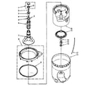 Kenmore 11082672100 agitator, basket and tub parts diagram