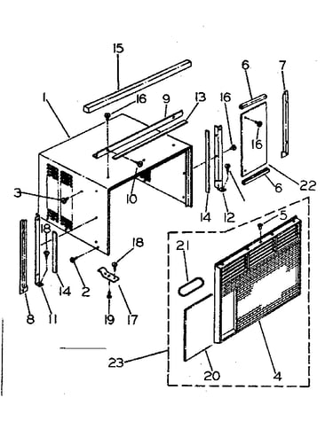 Cabinet and front parts