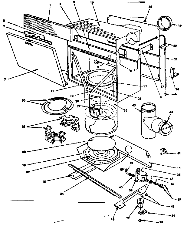 Cabinet and heat exchange