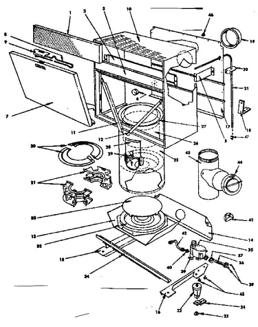Cabinet and heat exchange