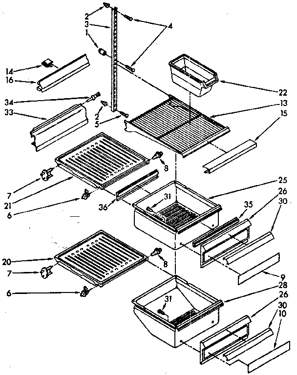 Refrigerator interior parts