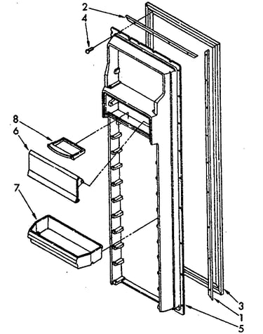 Refrigerator interior door panel parts