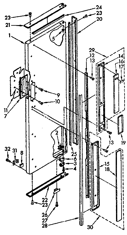 Refrigerator exterior door panel parts