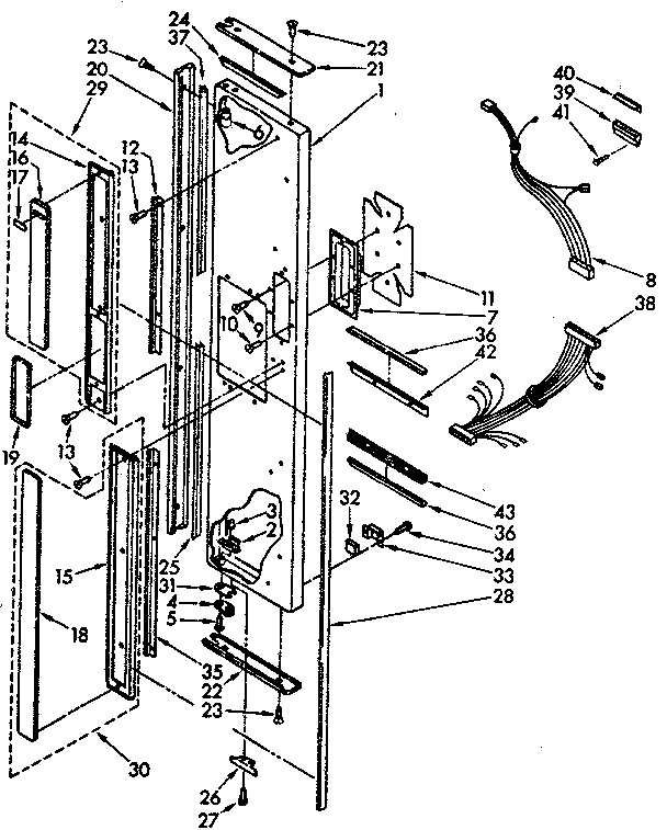 Freezer exterior door panel parts