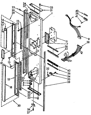 Freezer exterior door panel parts