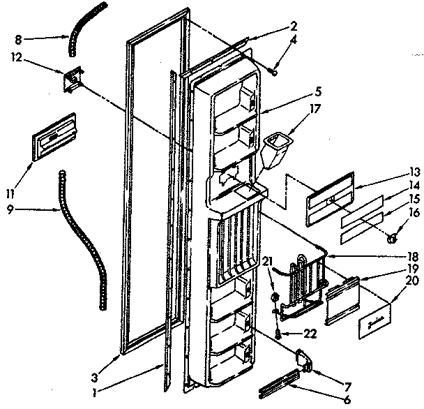 Freezer interior door panel parts