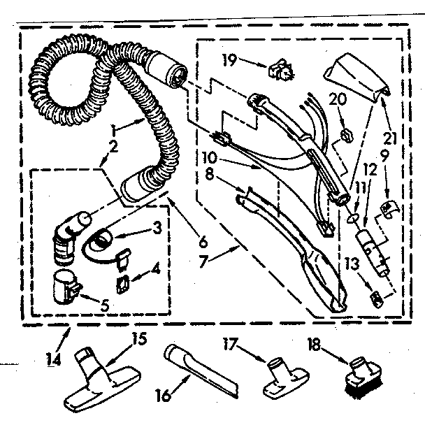 Hose and attachment parts