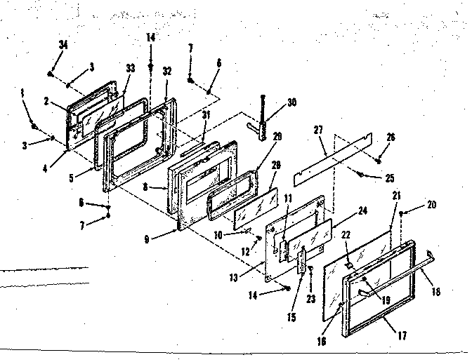 Oven door section