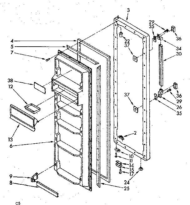 Refrigerator door parts
