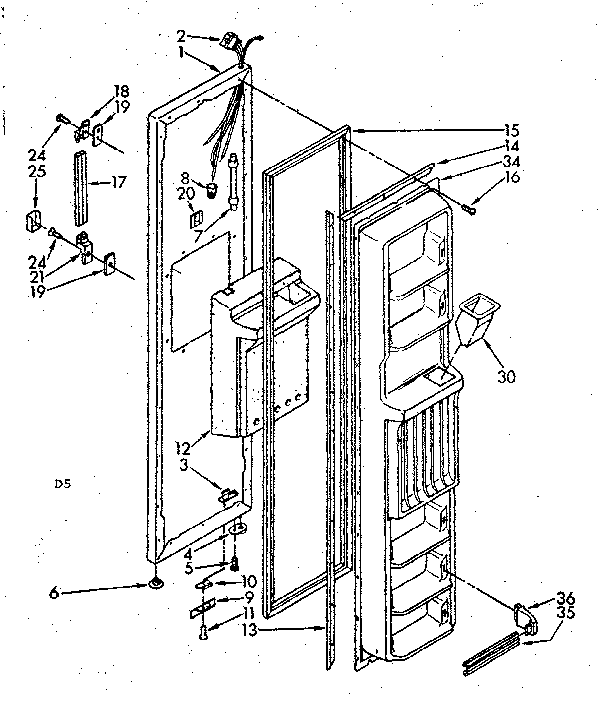 Freezer door parts