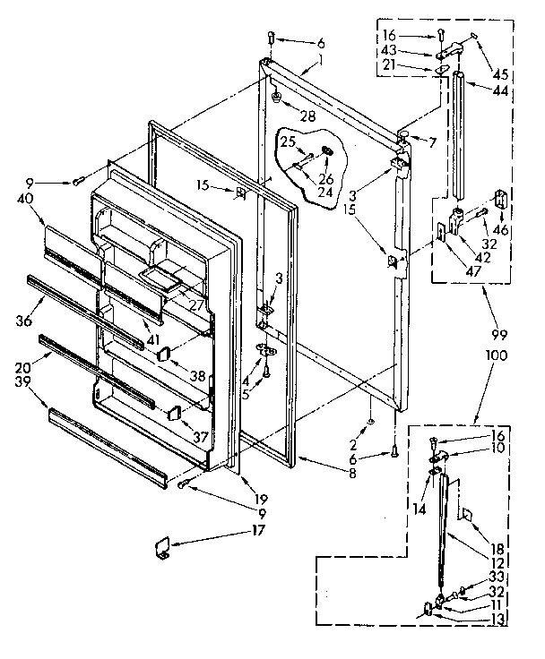 Refrigerator door parts
