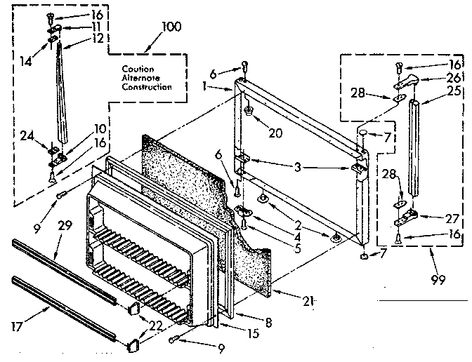 Freezer door parts