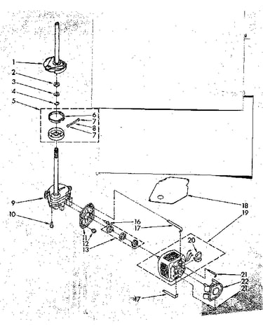 Brake, clutch, gearcase, motor and pump parts