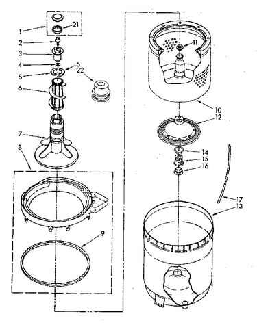 Agitator, basket and tub parts