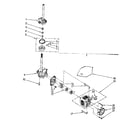 Kenmore 11082681110 brake, clutch, gearcase, motor and pump parts diagram