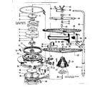 Kenmore 5871466082 motor, heater, and spray arm details diagram