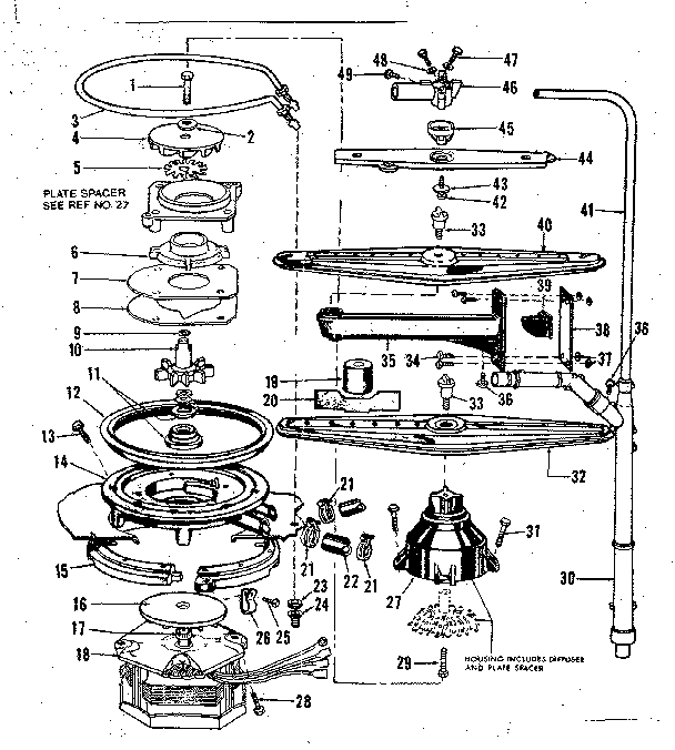MOTOR, HEATER, AND SPRAY ARM DETAILS