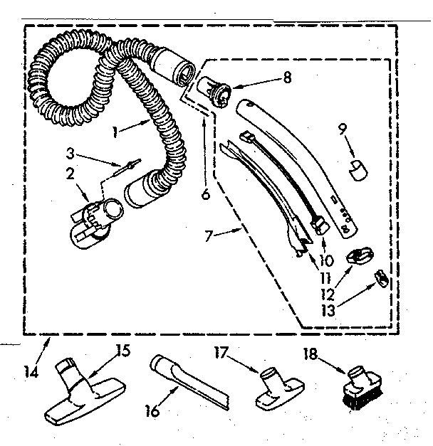 Hose and attachment parts