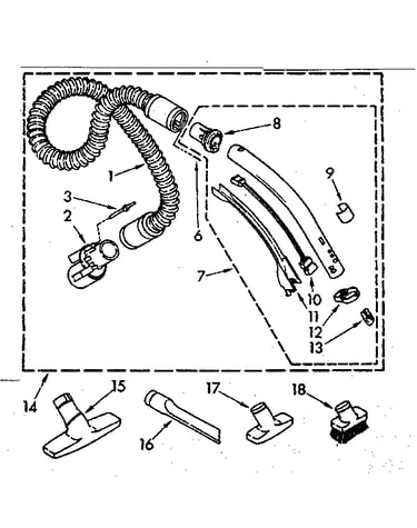 Hose and attachment parts
