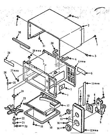 Cabinet and control panel parts