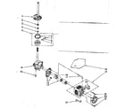 Kenmore 11082680100 brake, clutch, gearcase, motor and pump diagram