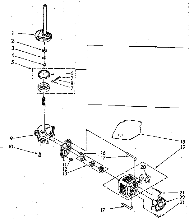 Brake, clutch, gearcase, motor and pump