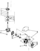 Brake, clutch, gearcase, motor and pump