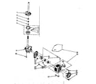Kenmore 11082694810 brake, clutch, gearcase, motor and pump parts diagram