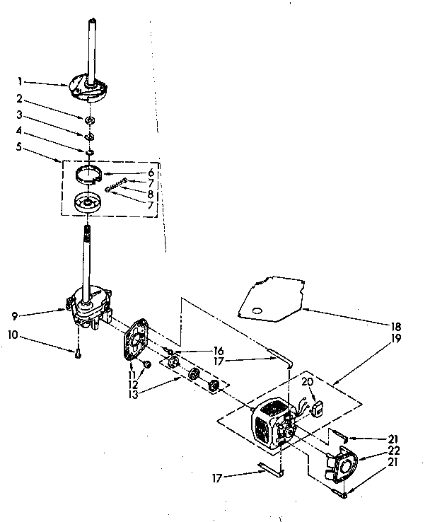 Brake, clutch, gearcase, motor and pump parts