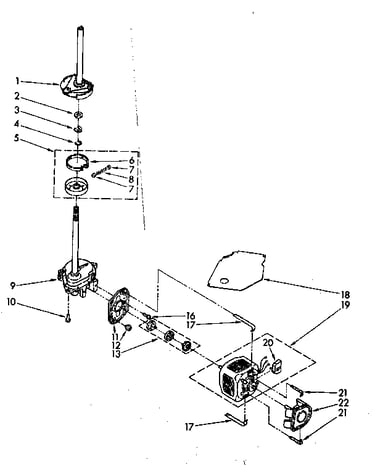 Brake, clutch, gearcase, motor and pump parts