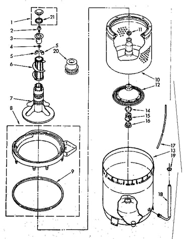 Agitator, basket and tub parts