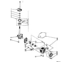Kenmore 11082694820 brake, clutch, gearcase, motor and pump parts diagram