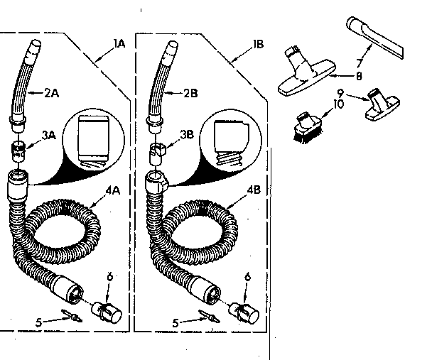 Hose and attachment parts