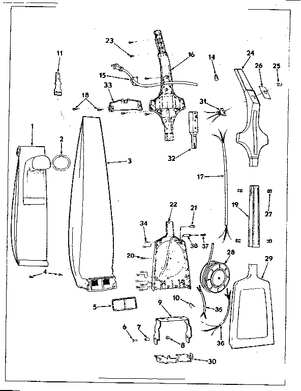 Handle and bag housing