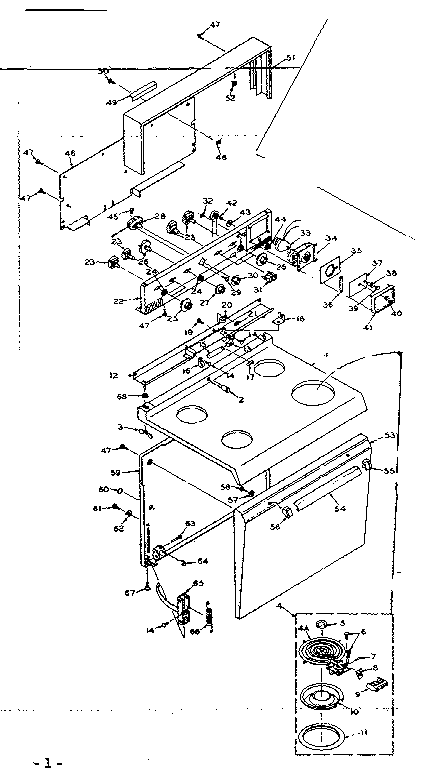 Cook top and door parts