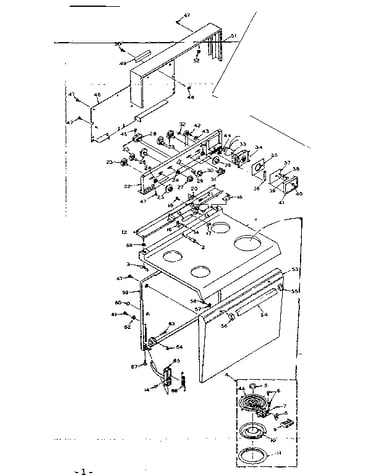 Cook top and door parts