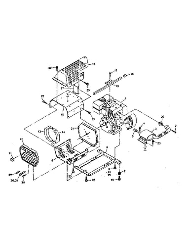 Complete engine and brackets
