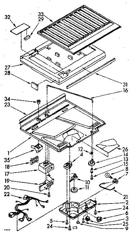 Compartment separator and control parts