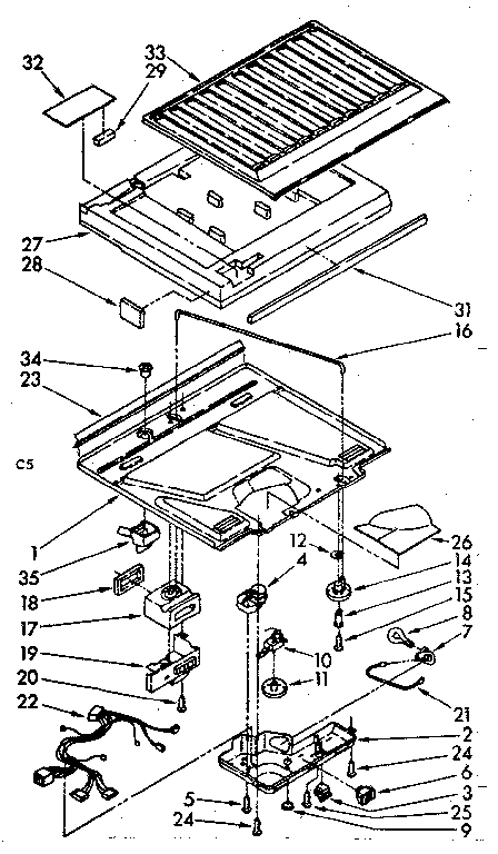 Compartment separator and control parts