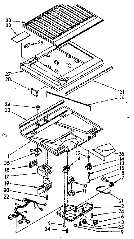Compartment separator and control parts