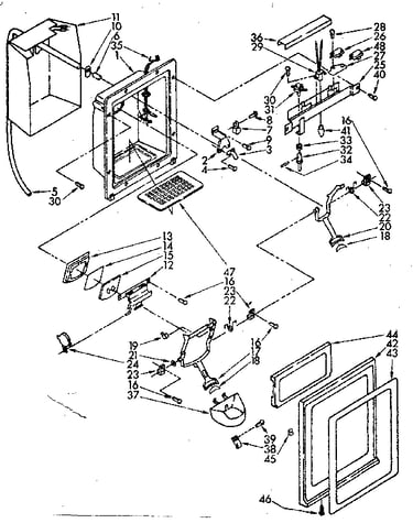 Dispenser door parts
